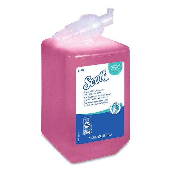 Scott® Pro Hand Soap with Moisturizers (91552), Pink, Floral Scent, 1.0L Bottles, 6 Bottles / Case