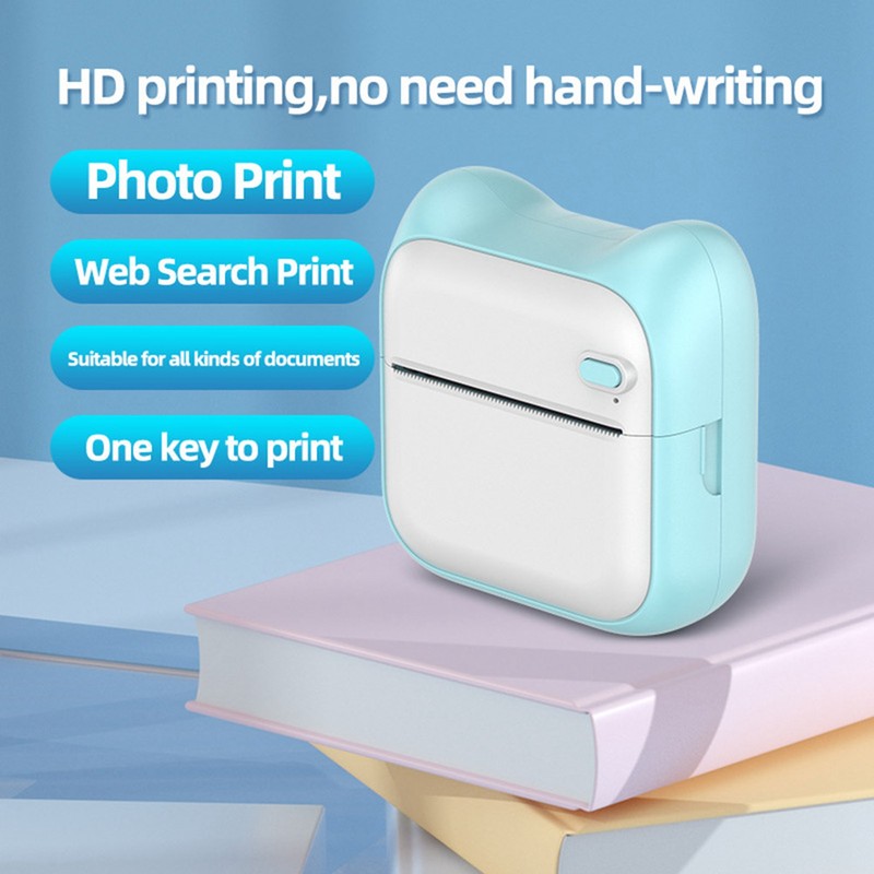 Portable Mini Printer Wireless BT Thermal Printer Easy Operation Compatible