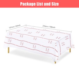 HYMENEX 3 Pack Baseball Tablecloth, Baseball Plastic Tablecloth 108 x 54 Inch Baseball Table Cover for Baseball Party Decorations Gameday Family Gatherings Carnivals Outdoor Activity