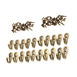 FUXXER® - antique coat hook, towel hook, cast iron brass bronze design, Vintage country house, retro, 30 x 12, set of 20