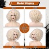 ColorGround Medium Curly Blonde Cosplay Wig for Women the Bride