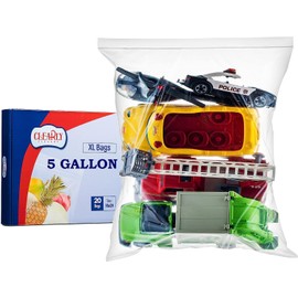 [ 20 COUNT ] Extra Large Resealable Bags, Strong Thick Clear bags - Zipper top - Storage Bags, Great for Food, Clothing, Toys, Supplies, Home & Office, Travel , Size 18" x 24" , 2 Mill Thick