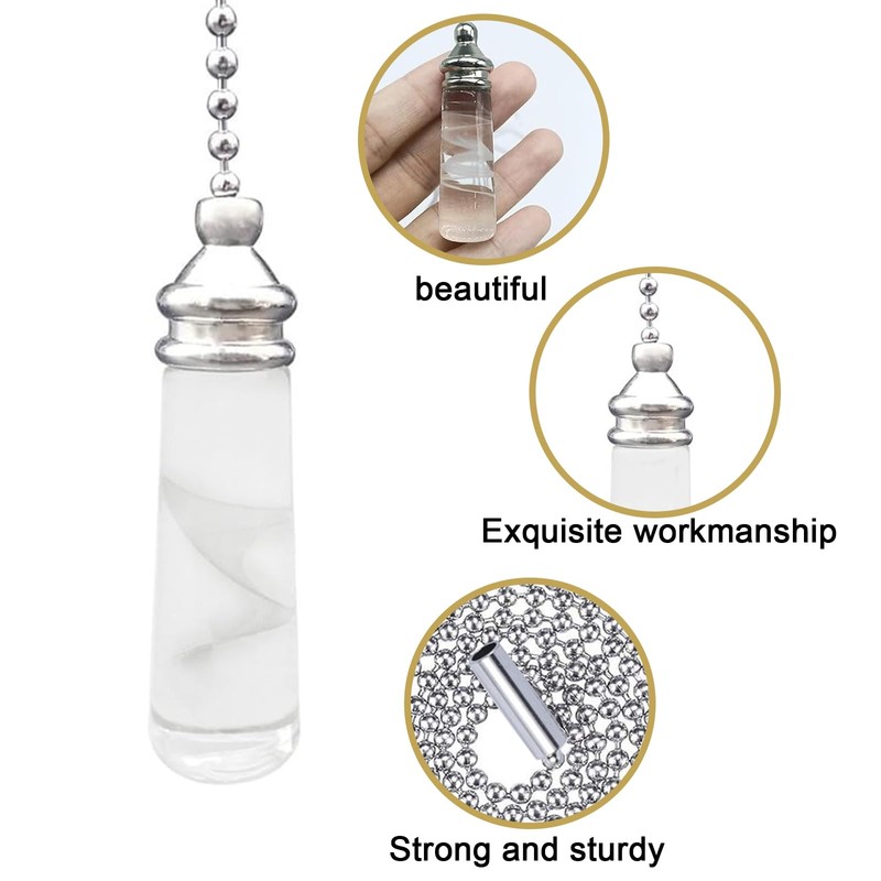 4 Pcs Light Pull Cord Set with Beaded Pull Chain