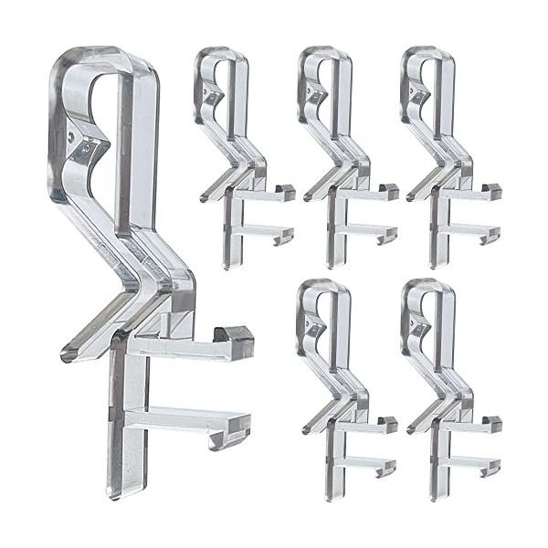 Hidden Channel Valance Clips 1-7/8inch 10pcs Clear Color for Faux and Real Wood Window Blinds Retainer Holder Clip for the valance with a Groove in the back