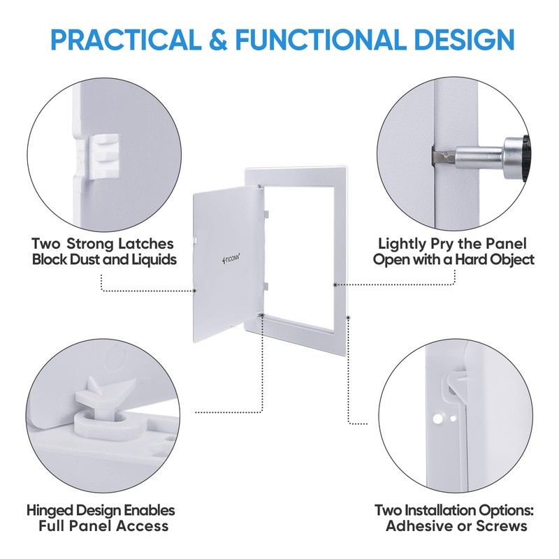 TICONN Access Panel for Drywall, 6 x 9 Inch ABS