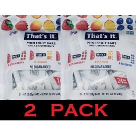 That’s it. 2x THAT'S IT Mini Fruit Bars Blueberry Strawberry & Mango Variety 48 BARS 2 PACK