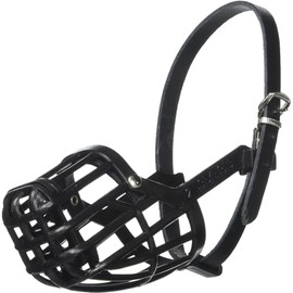 OmniPet Leather Brothers Italian Basket Dog Muzzle, Adjustable Secure Fit, Comfortable Design, Training and Safety, Averts Biting, Prevents Chewing and Scavenging, Perfect for Grooming - Black, Size 1