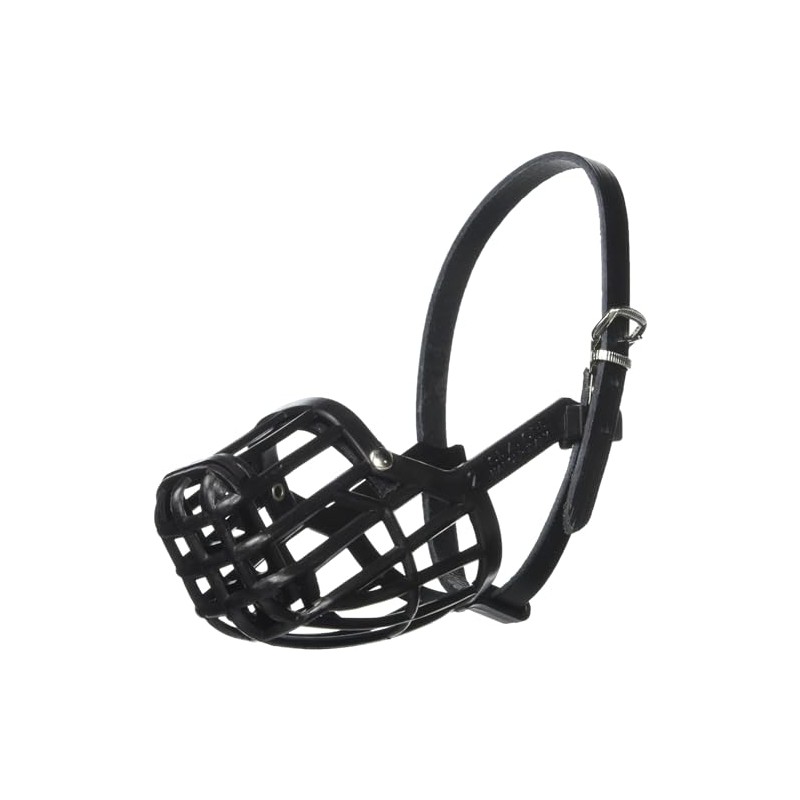 OmniPet Leather Brothers Italian Basket Dog Muzzle, Adjustable Secure Fit,