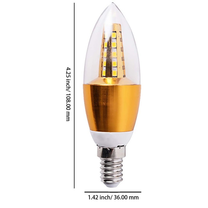 BesYouSel E14 LED Candelabra Base Bulbs 5W Decorative Candle Base