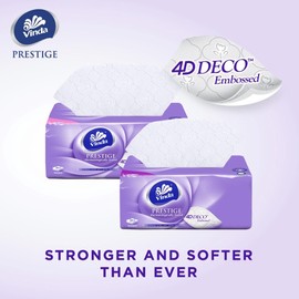 Vinda Deluxe 4D Soft & Extra Strong 3-Ply Soft White Facial Tissue Pack (12 Packs x 100 Sheets)