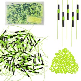 Bobber Stops for Fishing Floats, 100Pcs Slip Bobber Stop Knots with Plastic Beads for Fishing Line or Fishing Leader Saltwater Freshwater Fishing Tackle