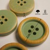 Set di bottoni vintage in legno naturale, 4 fori, per