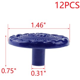MY MIRONEY 12PCS Blue Kitchen Cabinets Knobs Hardware Vintage Drawer Knobs Zinc Alloy Round Decorative Pulls Handles with Screws for Dresser Cupboard