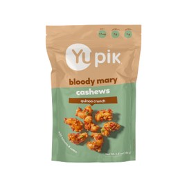 Yupik Bloody Mary Cashews, 4.8 Oz, Kosher, Crunchy Snack, Made with Natural Ingredients & Flavors, Cocktail Flavored Cashews, Caesar Drink Seasoning, Quinoa, Celery & Tomato Garnish