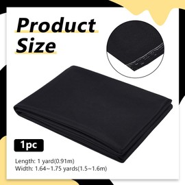 BENECREAT 1Yard Matte Tricot Polyester Fabric, Black Stretch Cloth, 59 Inch Wide Corsetry Corset Fabric for Swimwear, Sports, Dance, DIY Cloth Accessories