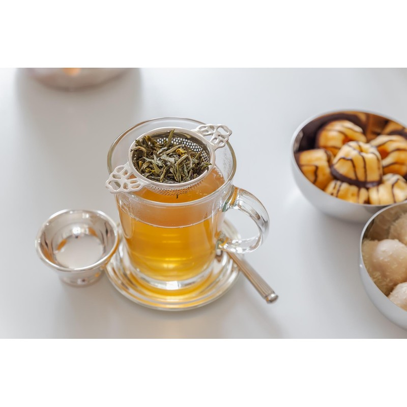 Edzard Asaam Tea Strainer with Holder Diameter 6 cm, silver