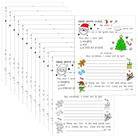 Spiareal Color Your Own Letter to Santa, Christmas Crafts for Kids, Santa Letters, Xmas Santa Letter Paper, Santa Stationary, Wish List, for Coloring Writing Xmas Party Favors, 8.5 x 11 Inch (50 Pcs)