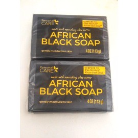Personal Care African Black Soap Acne Fighting, Dry Skin,Eczema With Shea Butter 2pk.US Seller