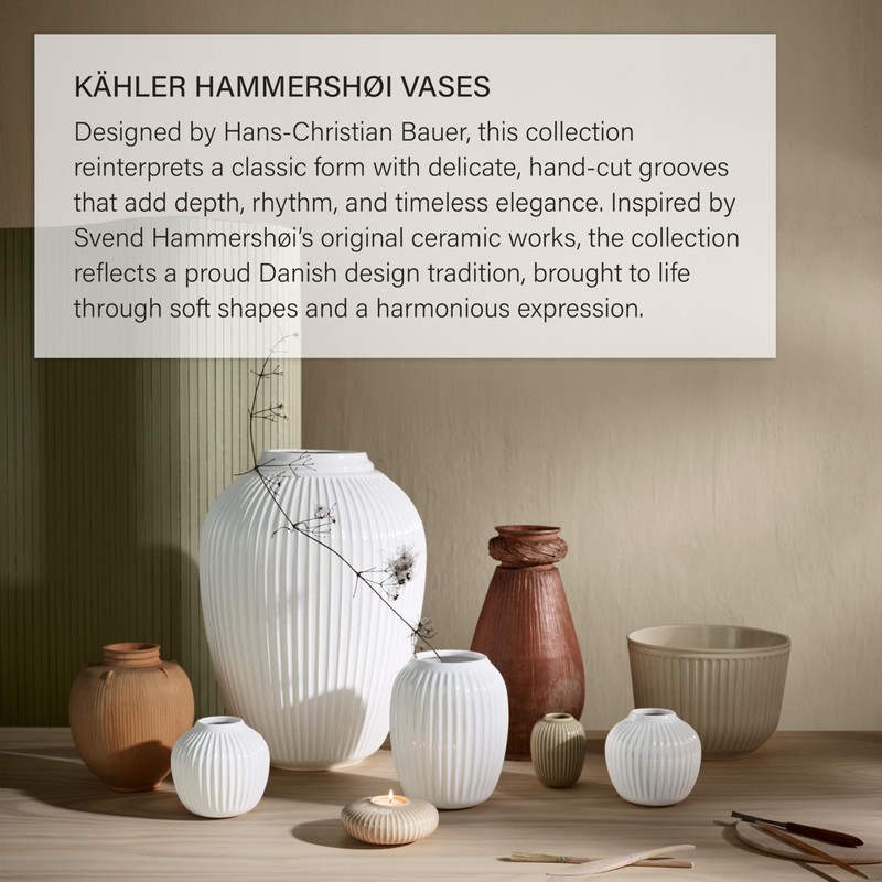 Kahler Hammershoi Vase, Anthracite Grey, 8.3" H x 6.7" D,