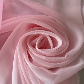 Megachest Woven Voile metallic ring top Curtain 2 Panels with ties (light pink, 56" wideX72 drop(W142cmXH183cm))