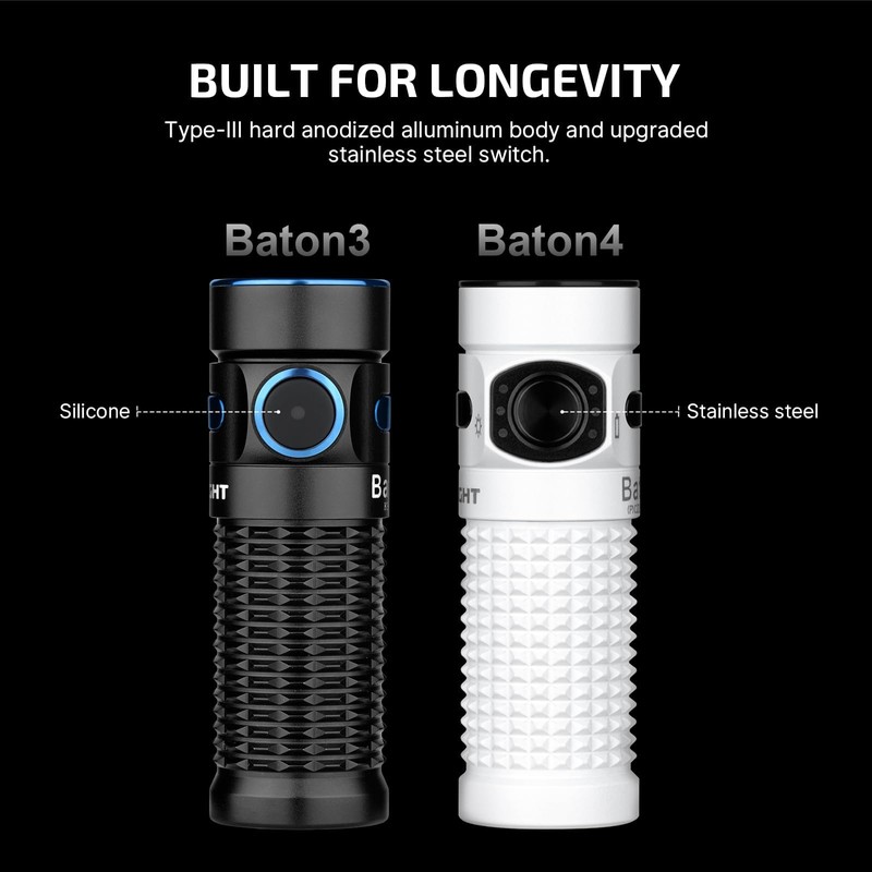 OLIGHT Baton4 Premium Edition Compact Handheld Torch Max 1300 Lumens