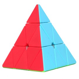TANCH Pyramid Speed Cube Stickerless Triangle Magic Cube Puzzle Toy Colorful