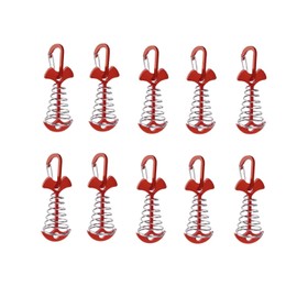 Wood Deck Pegs, Set of 10, Universal Metal Fittings, For Camping and Camping Tent, For Wood Decks, Fish Bone Shape, Pegs and Anchors, Carabiner, Spring Set, Aluminum, Fasteners, Lightweight, Flexible
