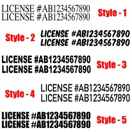 Set of 2 Custom License # Number Lettring Decals for LEFT & RIGHT Sides - Company Info Decals - Name Location - Phone Number - For Semi Trucks Cars Van Commercial Tractors Tow Pick up Sticker