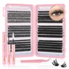 Sixstarhair Cluster Lashes Kit 580Pcs Individual Eyelashes with Bond and