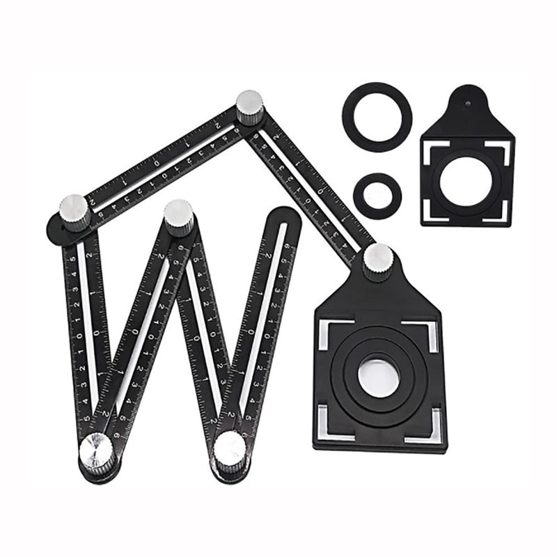 ANCLLO Multi Angle Measuring Ruler Drill Guide Ceramic Tile Hole