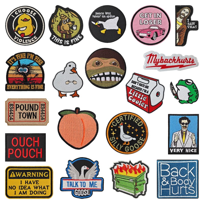 Hargs 20pcs Funny Tactical Morale Patches Pack, Hook & Loop