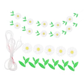 FELTECHELECTR 3Pcs Spring Daisy Flower Banner Garland Vivid Party Hanging Decor for Weddings Easter and Photography Backdrops Easy to Hang and Reusable Party Supplies