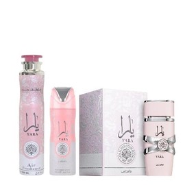 Lattafa Perfumes | 3 pc Yara Set - Womens Fragrance - 100 ml EDP + 300 ml Air Freshener + 200 ml Perfumed Spray