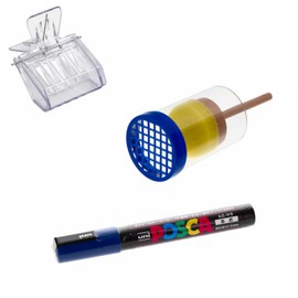 Queen Sign Set for 2025 for Easy and Quick Drawing of the Queen Bee with Interception Clip Drawing Tube with Blue Plastic Grid and Drawing Pen with Year Colour Blue