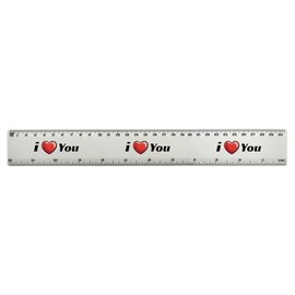 'I Love You' 30cm (12 Inch) White Plastic Ruler (RL00092510)