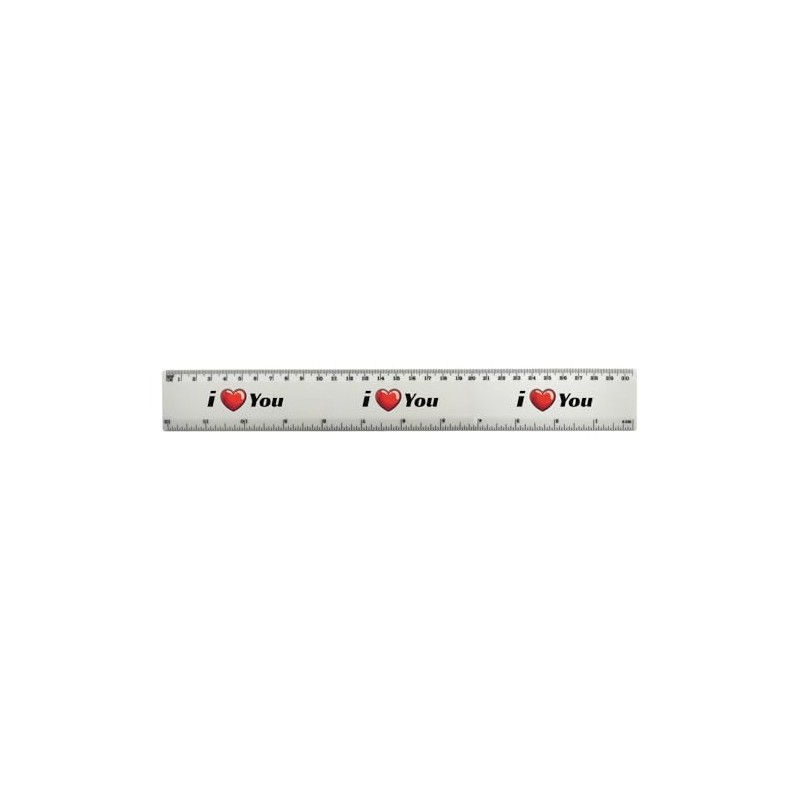 'I Love You' 30cm (12 Inch) White Plastic Ruler (RL00092510)