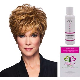 FULL FRINGE PIXIE Heat Friendly Synthetic Wig by Hairdo, 3PC Bundle: Wig, 4oz Mara Ray Enriched Shampoo, and 19 Page Belle of Hope Guide (SS14/88)