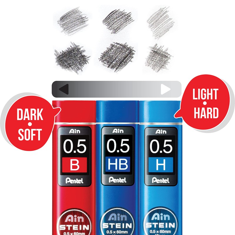 Pentel Ain Stein 0.7 mm B Grade Refill Lead (Pack
