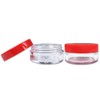 (Quantity: 10 Pieces) Beauticom 10G/10ML Round Clear Jars with RED