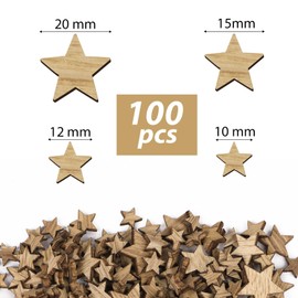 Pack of 100 Wooden Stars Scatter Decoration Stars Made of Wood Craft Confetti Decoration Table Decoration Ideal as Christmas Decoration Table Decoration Christmas Decorating Anniversary Wedding