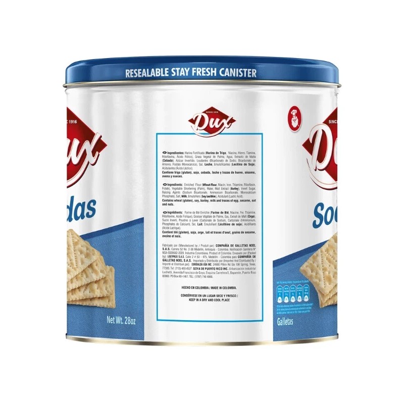 Noel DUX Sodas Cracker Tin 28 Oz - Importadas de