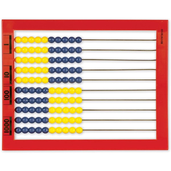 Learning Resources 2-Color Desktop Abacus, Red Frame, Color Coded, Math Concepts, Ages 5+