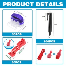 Robotic Lawnmower Accessories, Pegs Robotic Lawnmower, Cable Connector, Robotic Lawnmower, Connection Clamps, Boundary Cable Connector, T-Branch Connector (Black/B)
