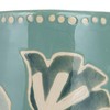 Creative Co-Op Hand-Painted Stoneware Pitcher with Wax Relief Pattern, Blue