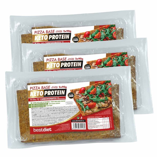 Keto Protein Bestdiet - Pizza Base - 180g Keto Protein Bestdiet - Base to prepare your pizza - 72% Less Carbohydrates and four times more protein than Other Conventional Pizza Bases (Pack 3 x 180g)