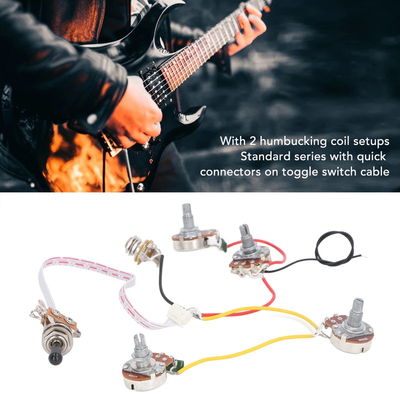 Electric Guitar Wiring Harness Kit 3 Way Toggle Switch 500K
