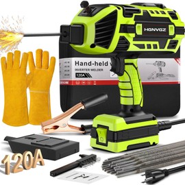 Welding Machine Handheld,20-120A 110V Portable Stick Welder 20pcs Rods,IGBT Hand Held Welder Machine withHot Start Arc Force Anti-stick ARC Welder Gun,6 Variable Current Adjustment (Green)