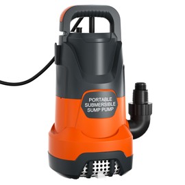 SHANGDA Sump Pump Submersible 1.6HP 4700GPH Portable Water Pump to Remove Clean or Dirty Water For Pool Basement Hot Tub Garden Yard Ponds Water Thank with Adapters