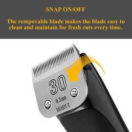 morui 30 Cut Length 1/50"(0.5mm) Detachable Pet Dog Clipper Blades UltraEdge Series Clipper Blades for Dog Grooming Compatible with Most Andis,Oster A5 Wahl KM Series Clippers