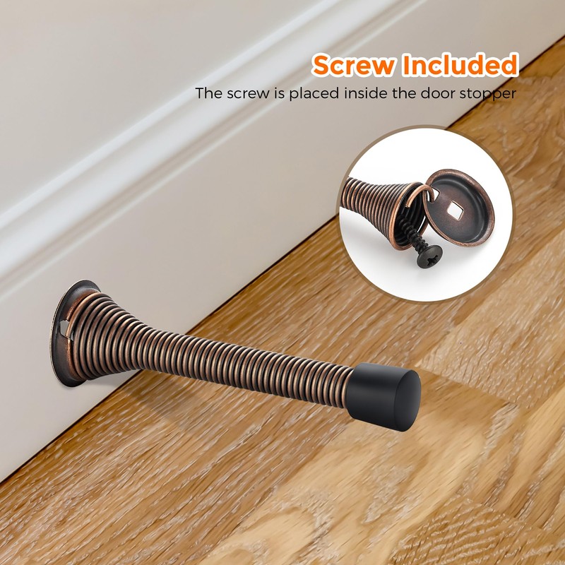 Ravinte Door Stoppers, 36 Pack Spring Door Stops with Rubber